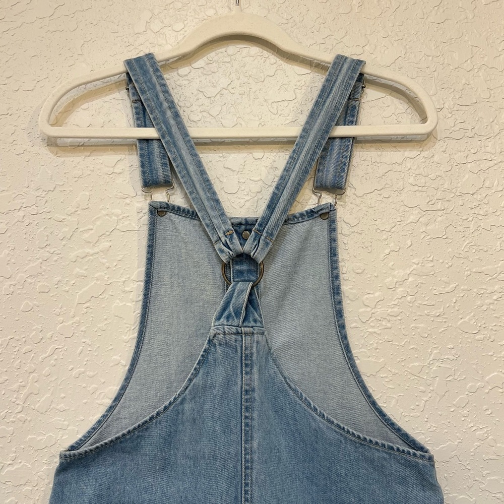 Forever 21 Denim Overall Dress Button Front Racerback Mini Small - Picture 5 of 10